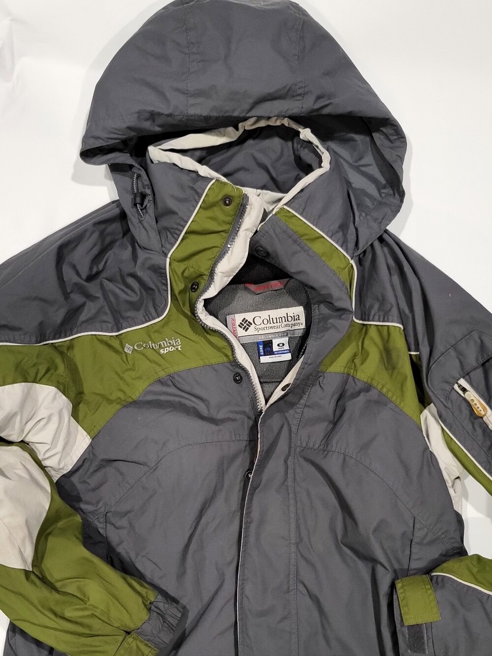 Columbia Men's Gray & Olive Hooded Vertex Winter Coat